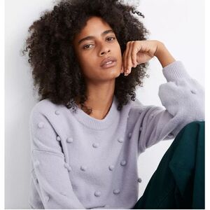 Madewell  XL Coziest Yarn Boxy Brockton Bobble Pullover Sweater Lavender Purple